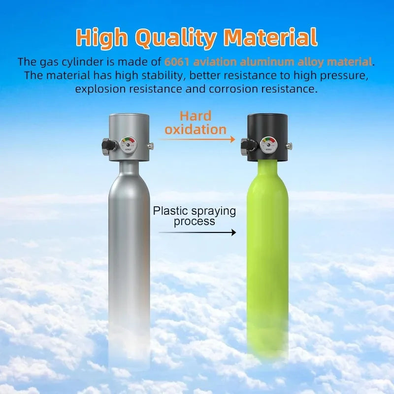 Portable Mini Scuba Tank with Full Face Snorkel Mask - Ky Ky Kiwi