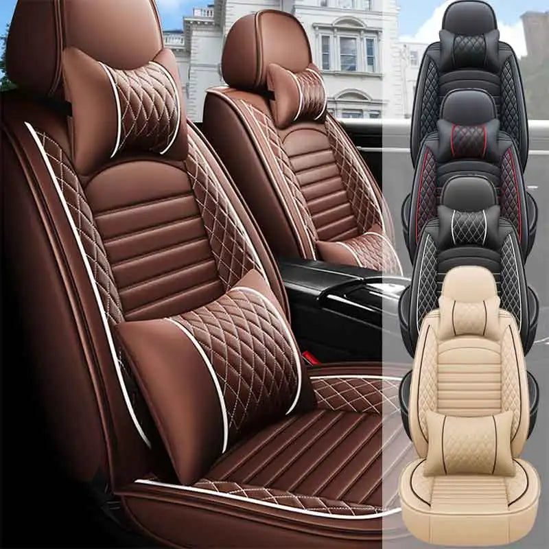PU Leather Universal Car Seat Covers Full Set Protection - Ky Ky Kiwi