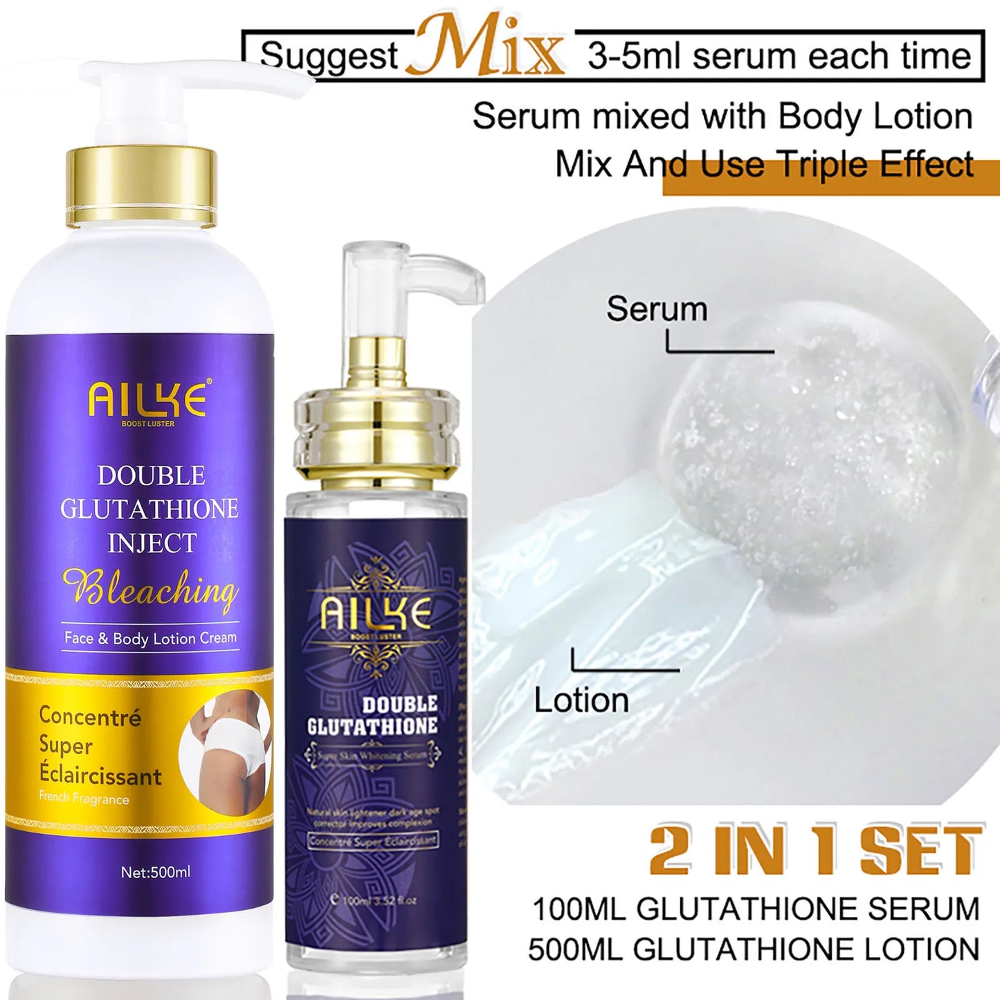 AILKE Double Glutathione and Vitamin C Skin Care Set - Ky Ky Kiwi