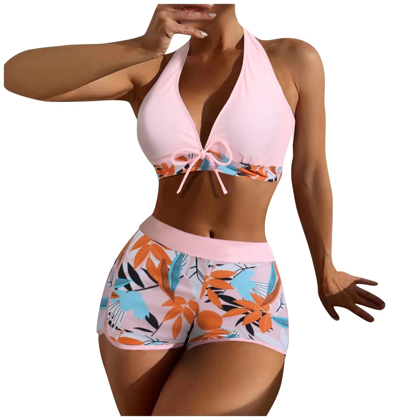 High Waist Plant Print Bikini Set for Women Beachwear - Ky Ky Kiwi