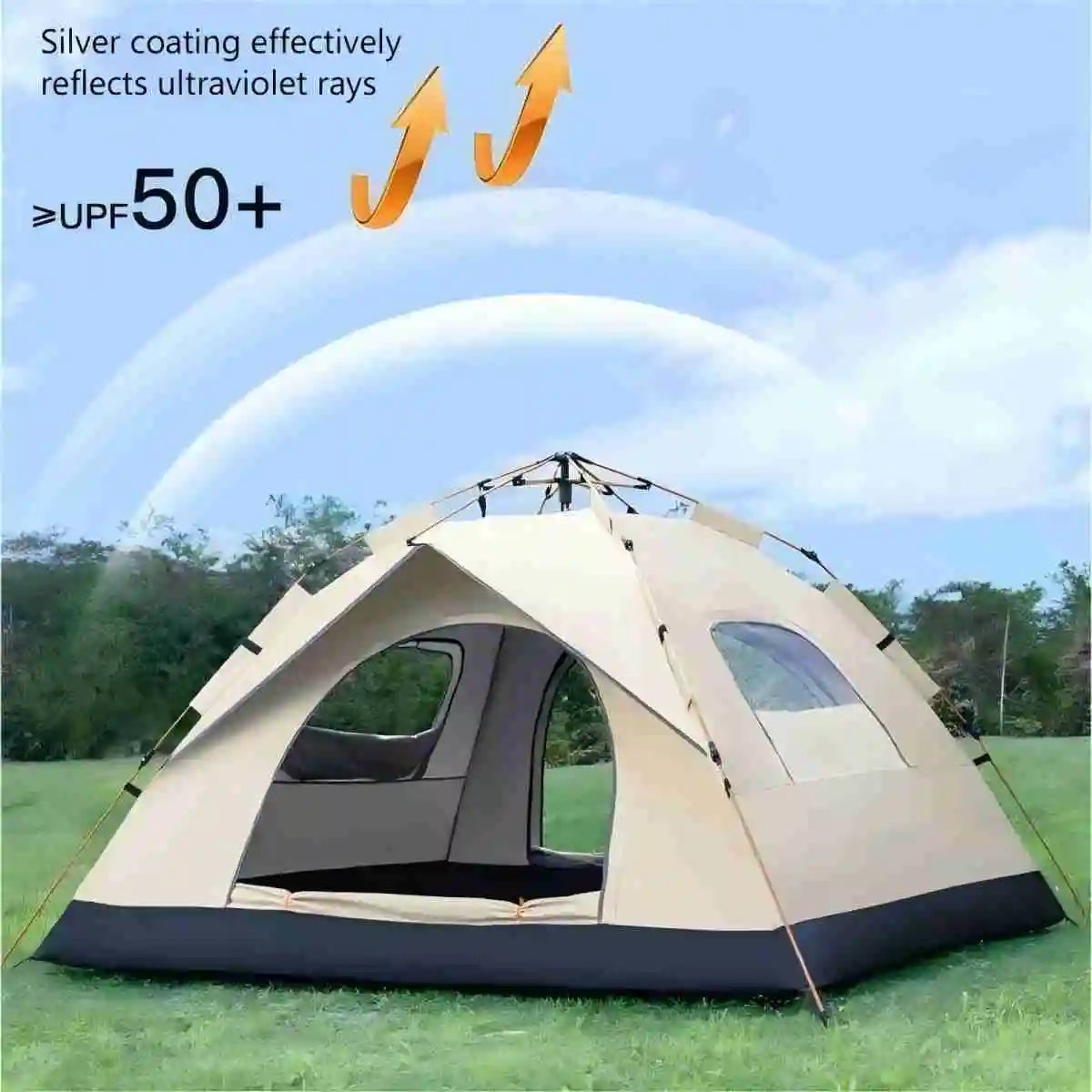 Portable Automatic Opening Camping Tent with Two Doors and Windows - Ky Ky Kiwi