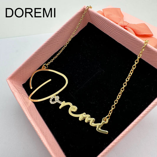 Personalized Crystal Pendant Necklace Custom Name with Diamond Letter - Ky Ky Kiwi