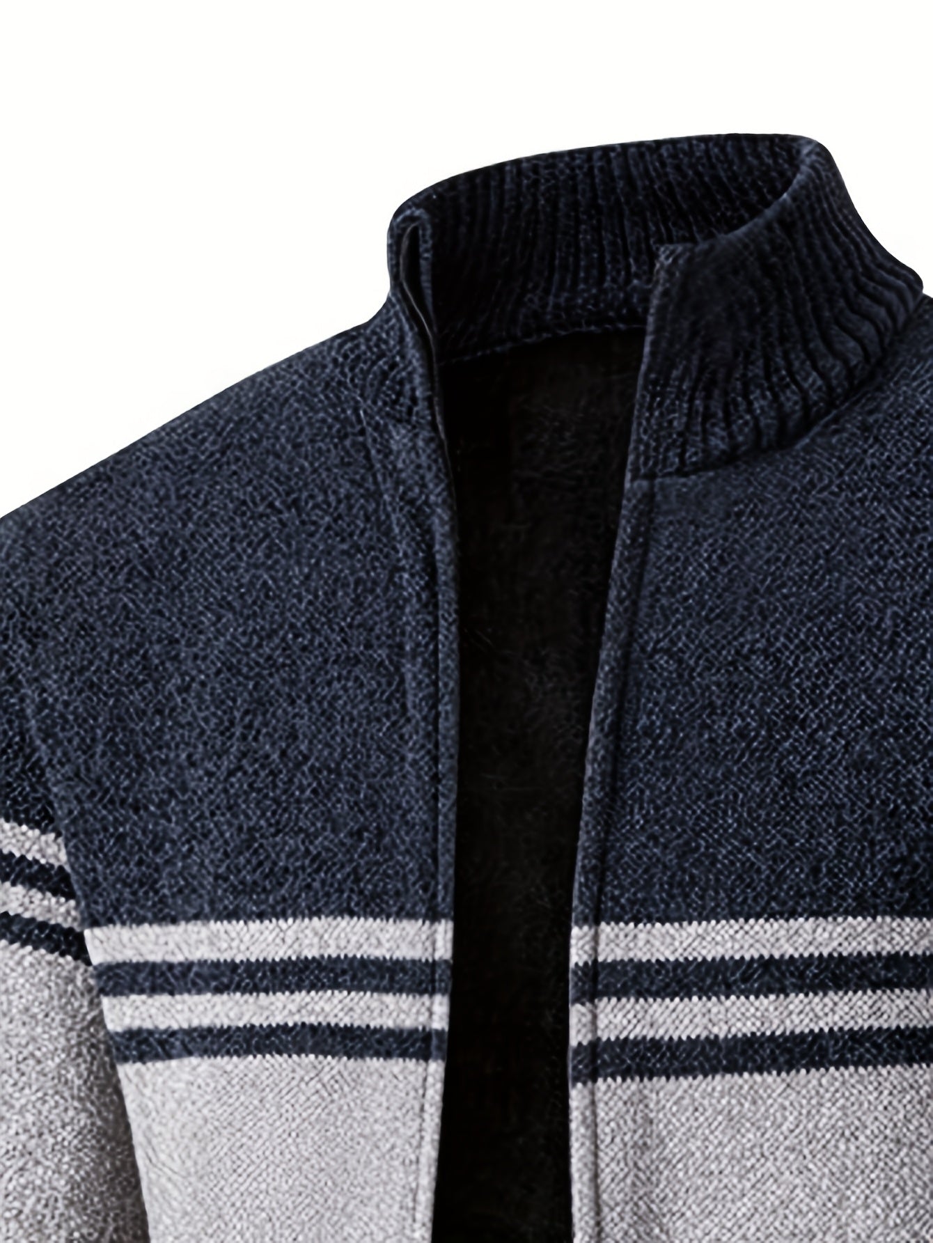 Mens Slim Fit Zip Up Cardigan Jacket Thick Warm Knit Coat With Full Zip Front For Office And Formal Wear