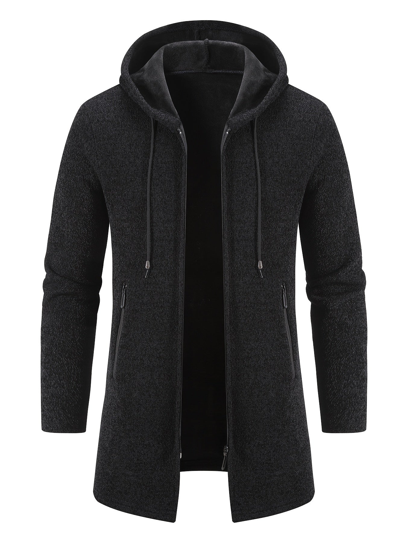 Men's Hooded Cardigan Jacket With Full Zip Windbreaker Pockets For Casual And Semi Formal Winter Outfits