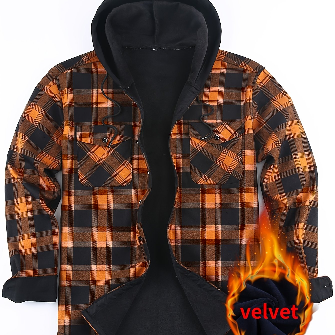 Mens Premium FleeceLined Shacket Hooded Shirt Jacket Allseason Weatherproof Warmth