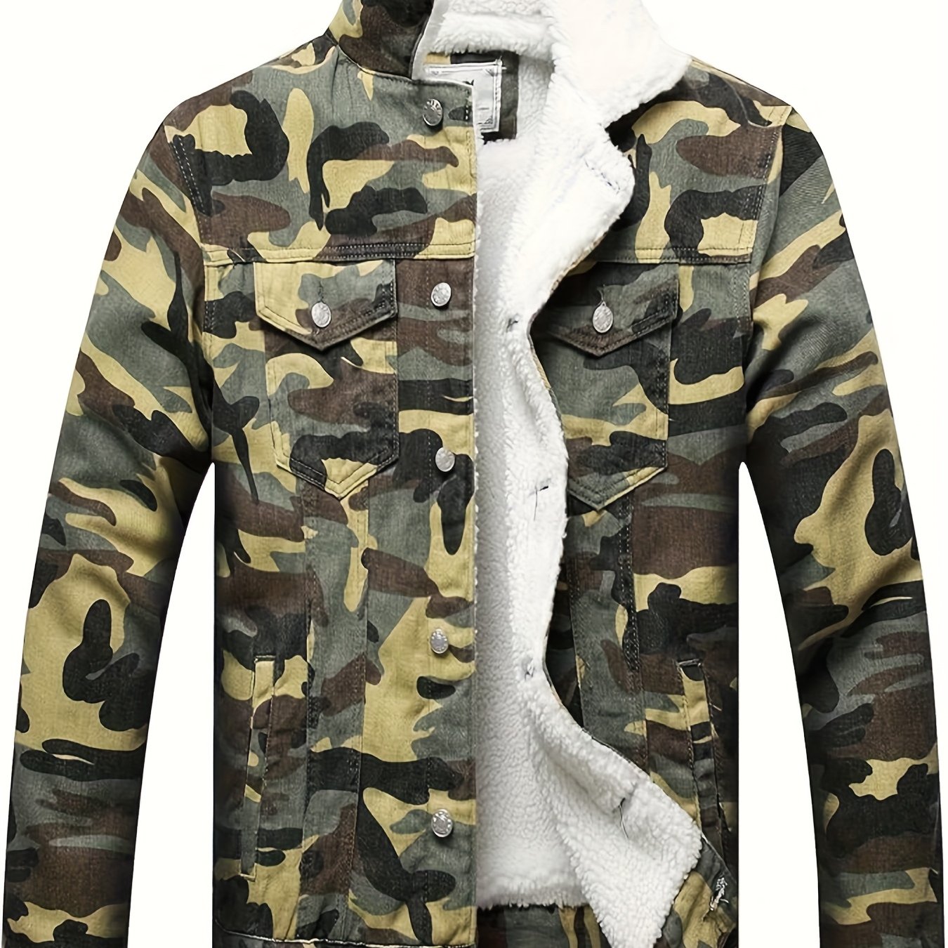 Mens Ultrawarm Insulated Fleece Lined Faux Denim Jacket Weatherproof Windbreaker