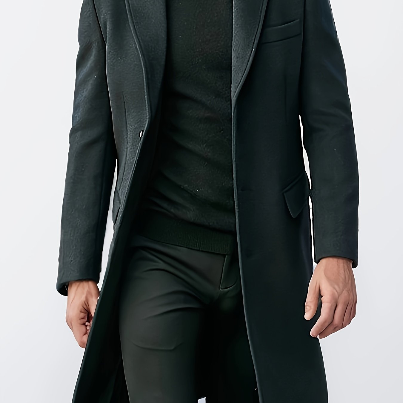 Mens Single Breasted Trench Coat For Winter And Spring