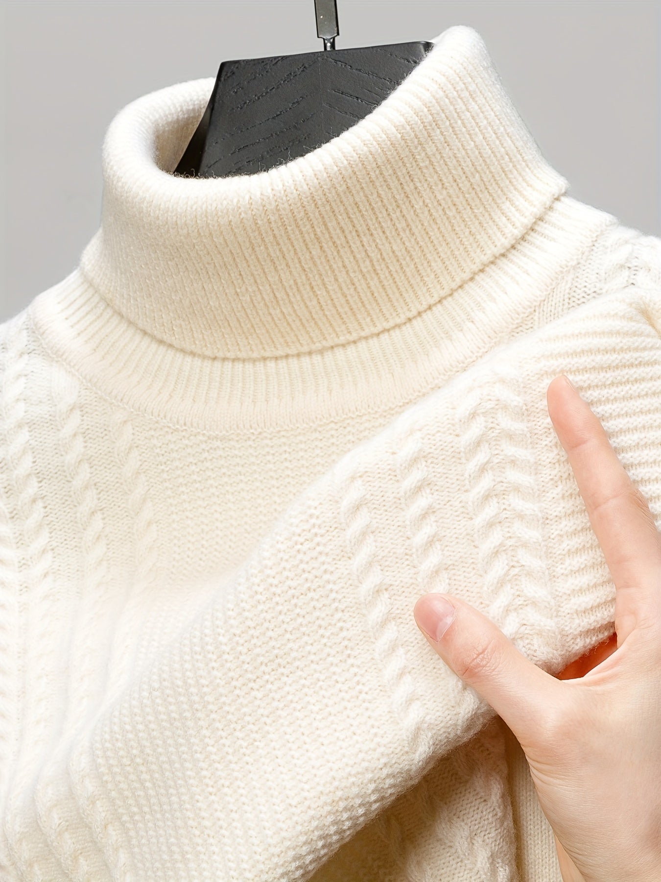 Mens 100 Percent Wool Heavyweight Winter Coat And Sweater With High Neck Turtleneck