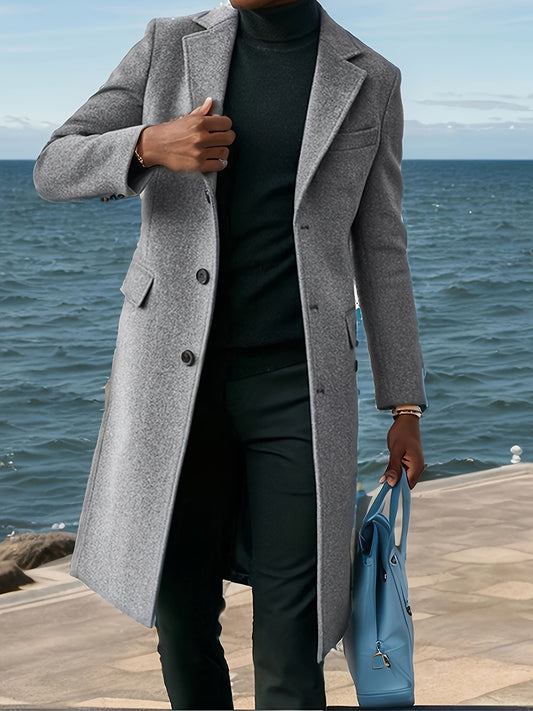 Mens Single Breasted Trench Coat For Winter And Spring