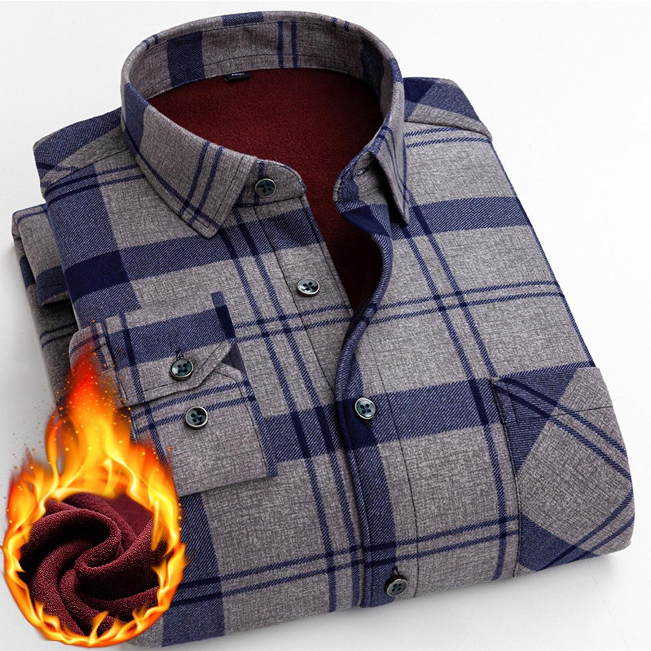 Mens Double Sided Plaid Winter Shirt Jacket For Casual Everyday Warm Durable Outerwear