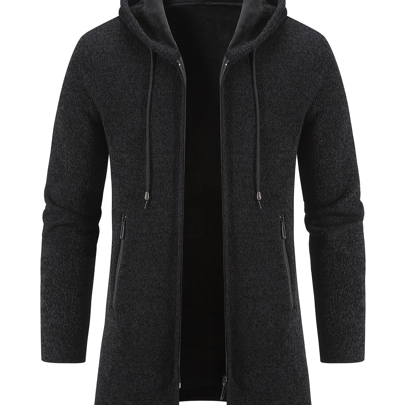 Men's Hooded Cardigan Jacket With Full Zip Windbreaker Pockets For Casual And Semi Formal Winter Outfits