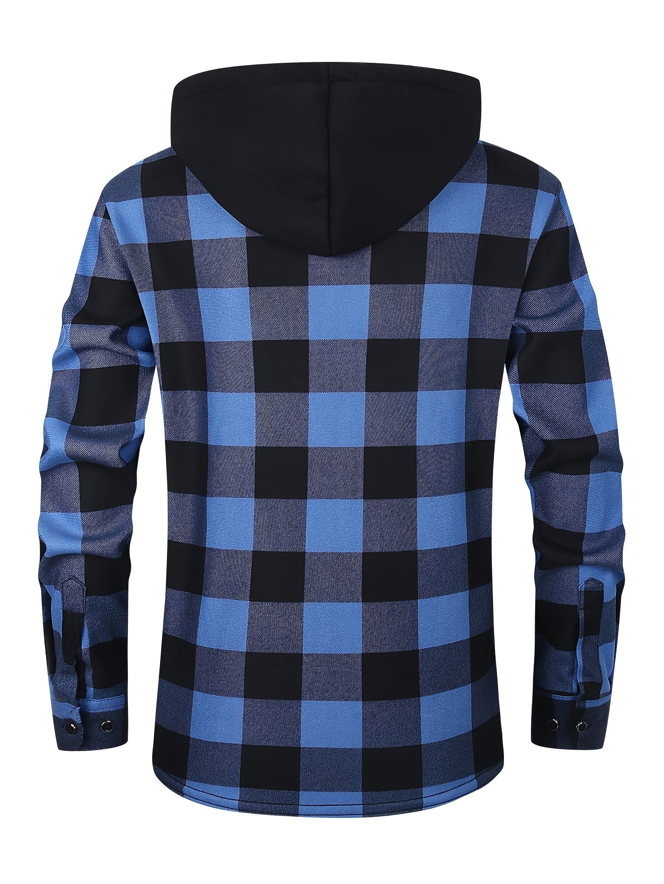 Men's Heavy Duty Windproof Hooded Jacket Thermal Insulated Winter Coat Plaid Pattern Outerwear For Cold Weather