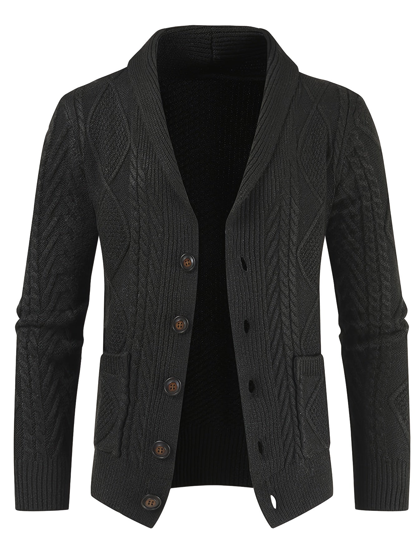 Men's Slim Knit Cardigan Sweater Jacket With PremiumWinterDurablePocketsWithSeamlessFinish VNeck