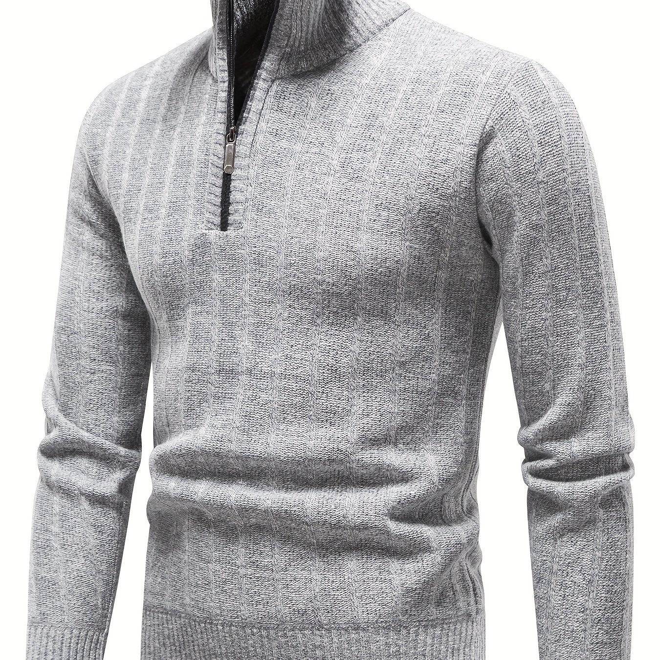 Mens Slim Fit Full Zip Stand Collar Sweater Jacket For Cold Weather Outerwear For Fall And Winter