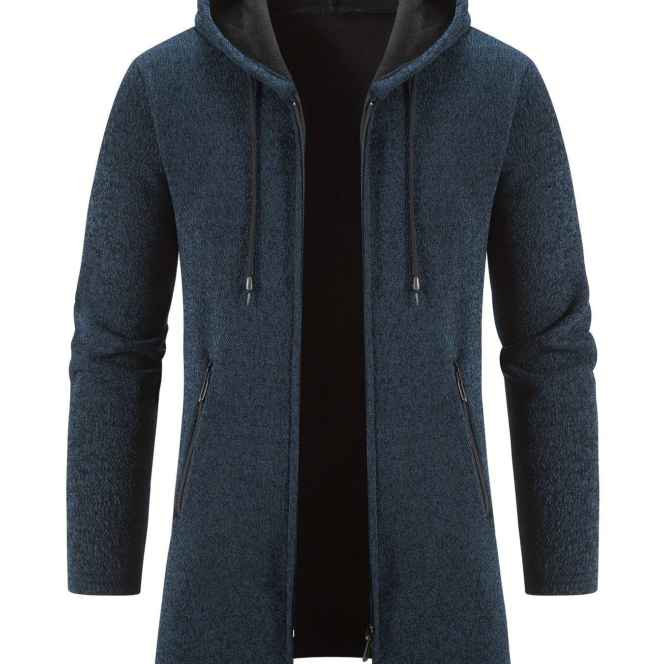 Men's Hooded Cardigan Jacket With Full Zip Windbreaker Pockets For Casual And Semi Formal Winter Outfits