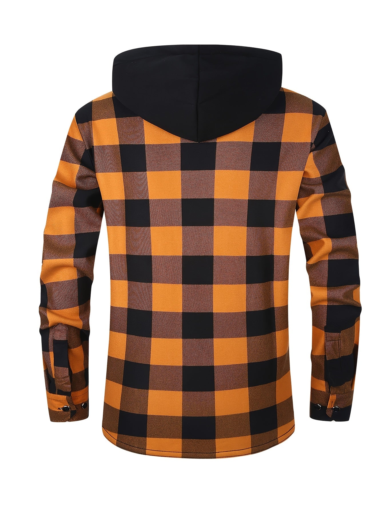 Men's Heavy Duty Windproof Hooded Jacket Thermal Insulated Winter Coat Plaid Pattern Outerwear For Cold Weather