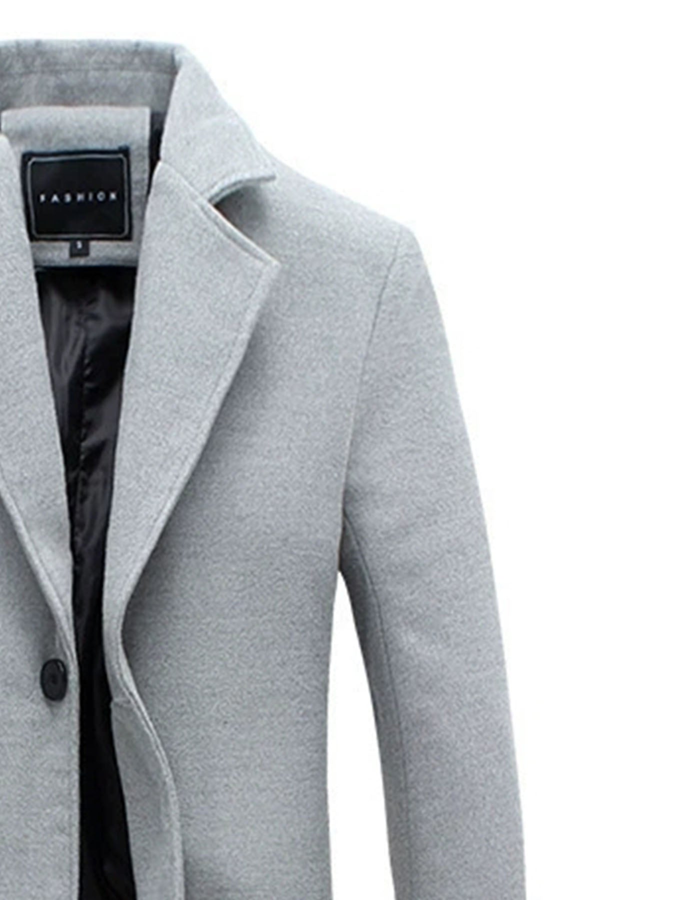 Men's Heavy Windproof Wintertime Overcoat Buttoned Closure Lapel Collar Insulated