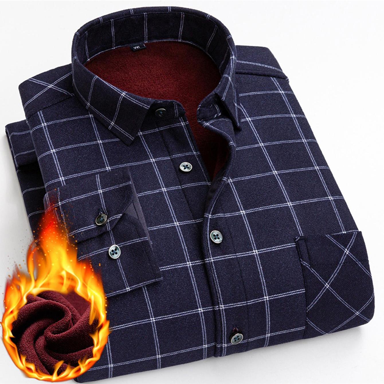 Mens Double Sided Plaid Winter Shirt Jacket For Casual Everyday Warm Durable Outerwear