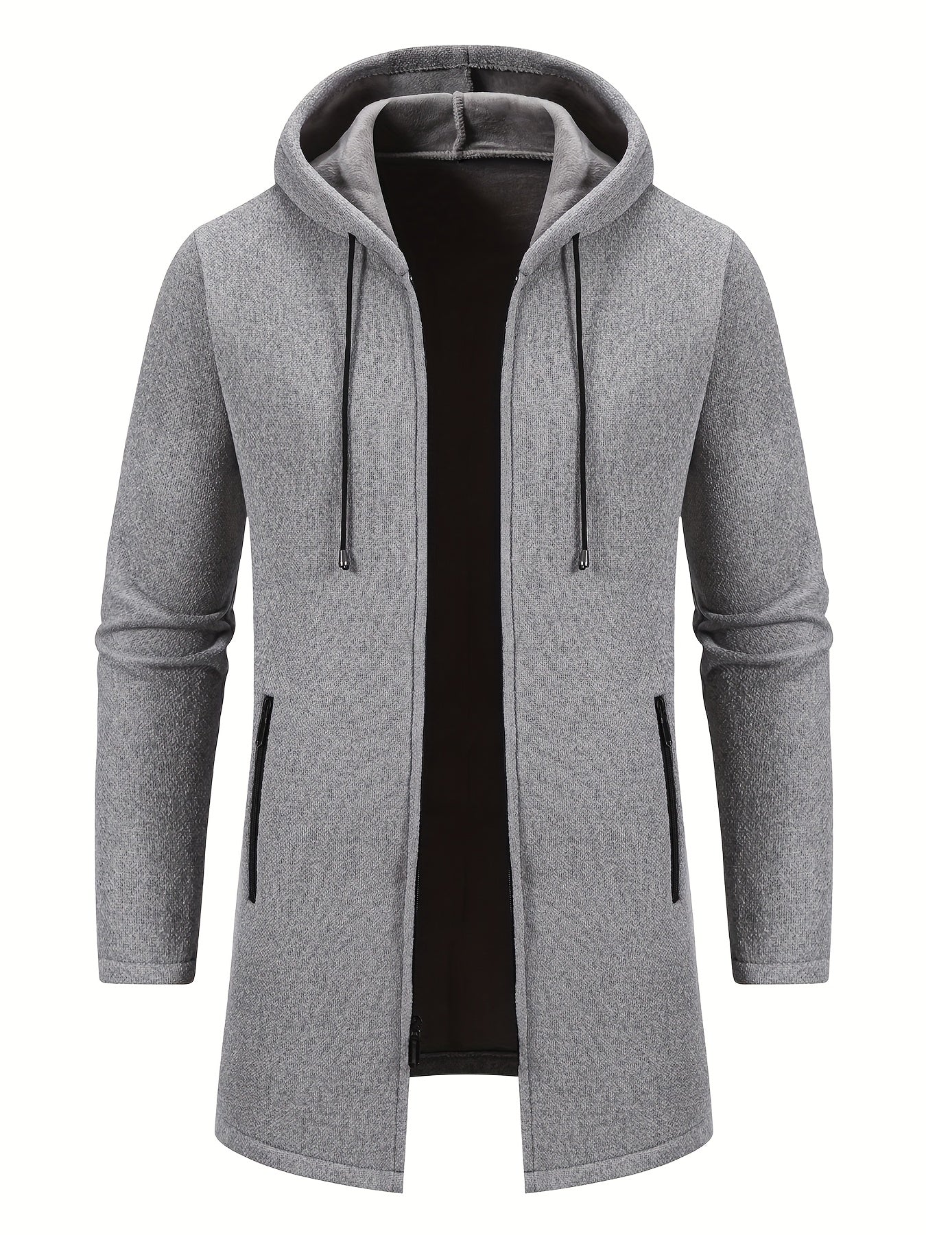 Men's Hooded Cardigan Jacket With Full Zip Windbreaker Pockets For Casual And Semi Formal Winter Outfits