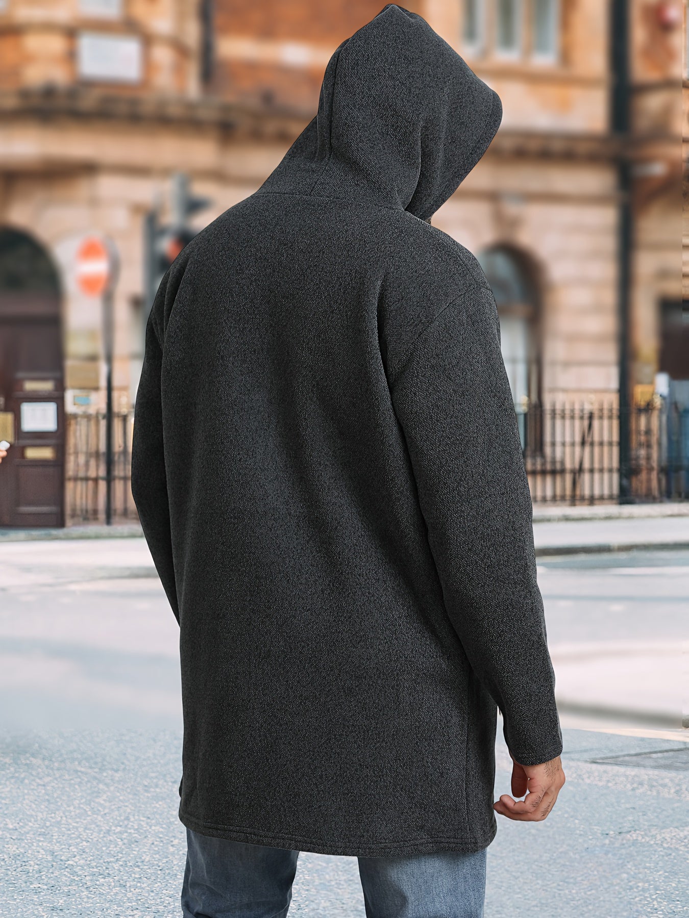 Men's Fleece Lined Zip Up Hoodie Jacket With Pockets Slim Fit Coat For Cold Weather Outerwear