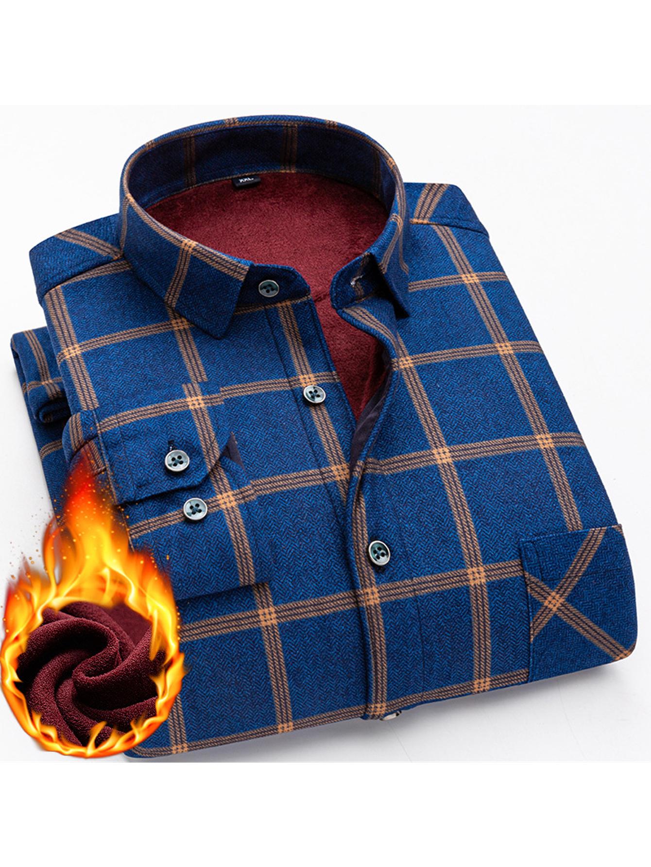 Mens Double Sided Plaid Winter Shirt Jacket For Casual Everyday Warm Durable Outerwear