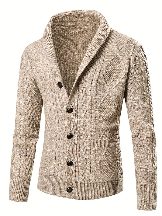 Men's Slim Knit Cardigan Sweater Jacket With PremiumWinterDurablePocketsWithSeamlessFinish VNeck