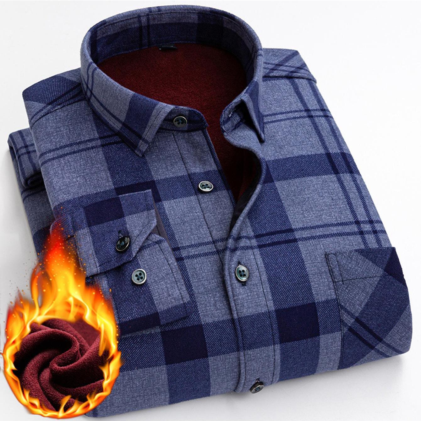 Mens Double Sided Plaid Winter Shirt Jacket For Casual Everyday Warm Durable Outerwear